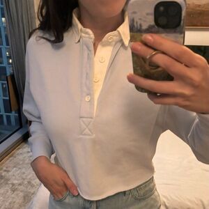 Cropped Rugby Polo Sweater